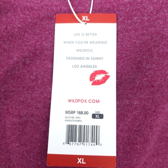 NWT Wildfox $84 Womens Magenta Crewneck Sweatshirt - Picture 5 of 7